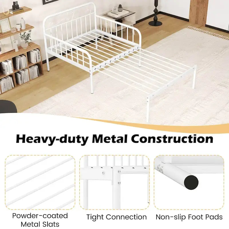 Ausziehbares Metall-Tagesbett, erweiterbar zu einem Einzelbett, strapazierfähig