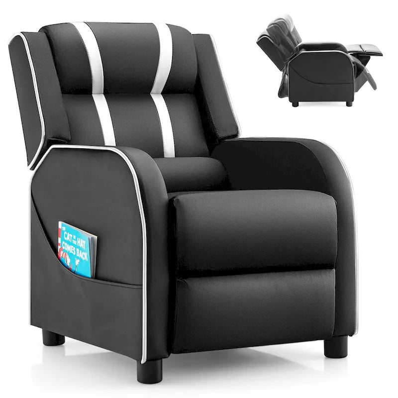 Kids Recliner Chair Ergonomic Leather Sofa Armchair w/Footrest
