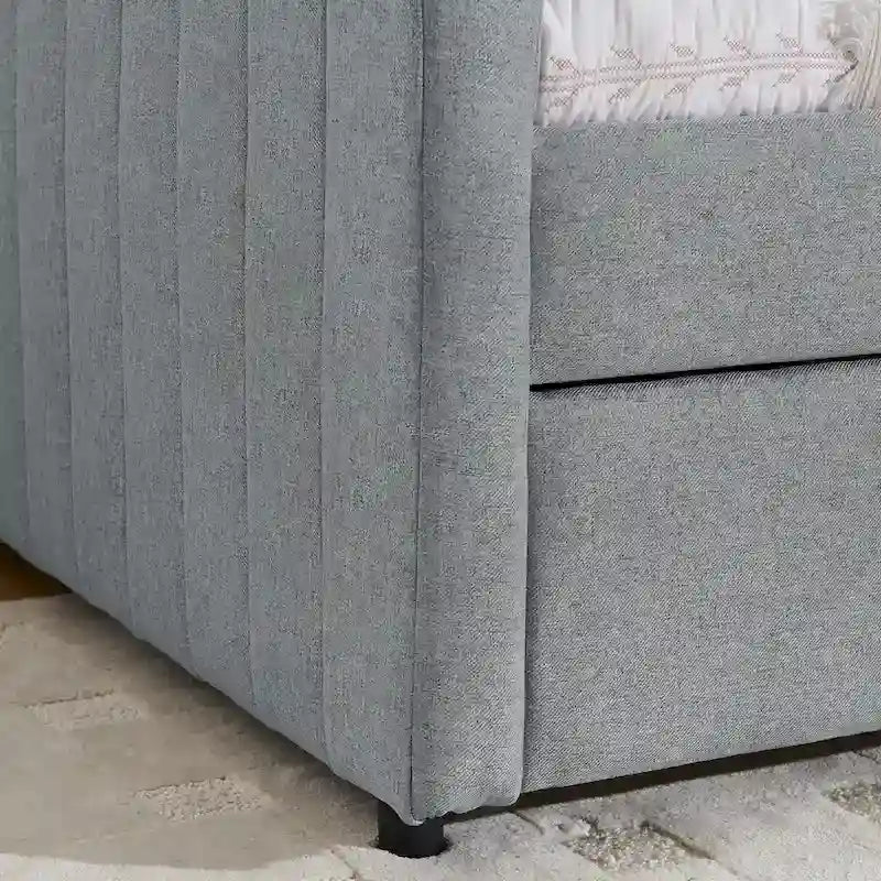 Twin Size Linen Daybed with Trundle & - 500LB