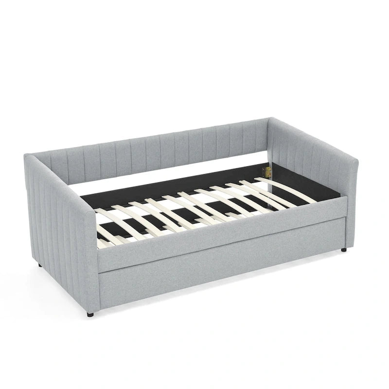 Twin Size Linen Daybed with Trundle & - 500LB