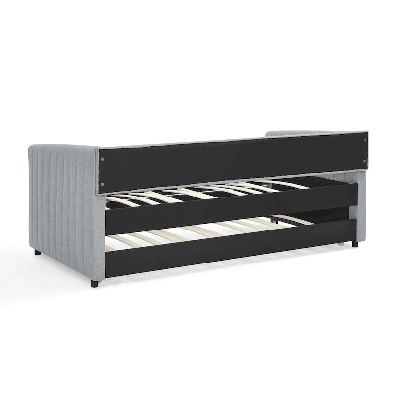Twin Size Linen Daybed with Trundle & - 500LB