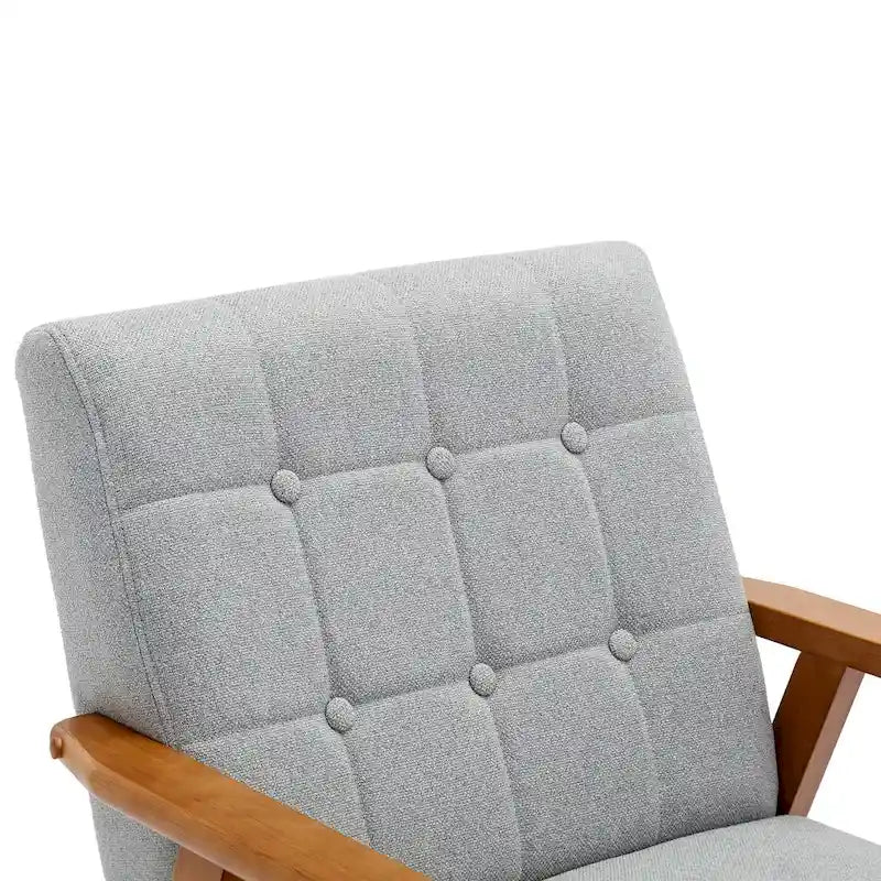 Fauteuil d’appoint Leisure avec accoudoirs en bois massif, pour salon ou chambre