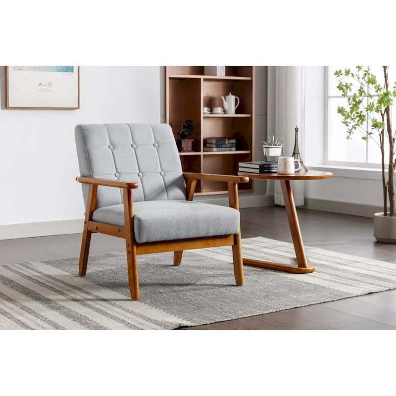 Leisure Accent Chairs Armchair with Solid Wood Armrest and for Living Room Bedroom chair