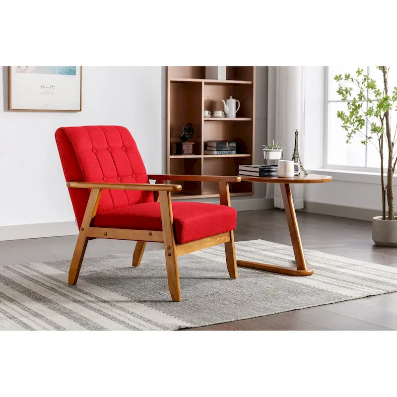 Leisure Accent Chairs Armchair with Solid Wood Armrest and for Living Room Bedroom chair