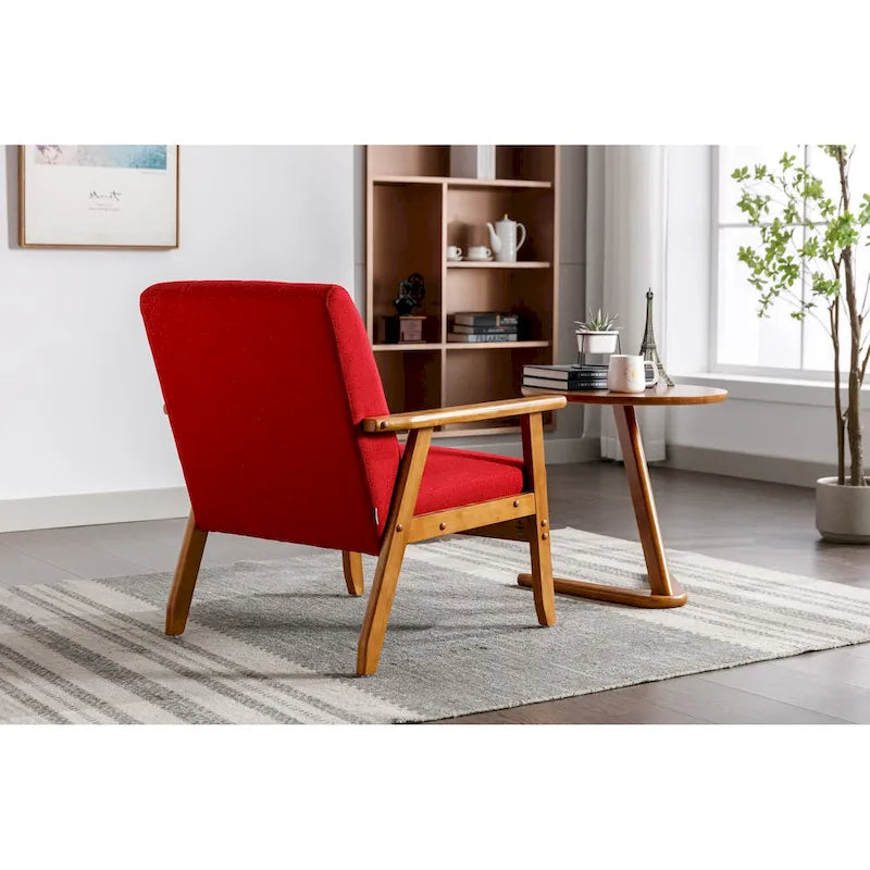 Leisure Accent Chairs Armchair with Solid Wood Armrest and for Living Room Bedroom chair