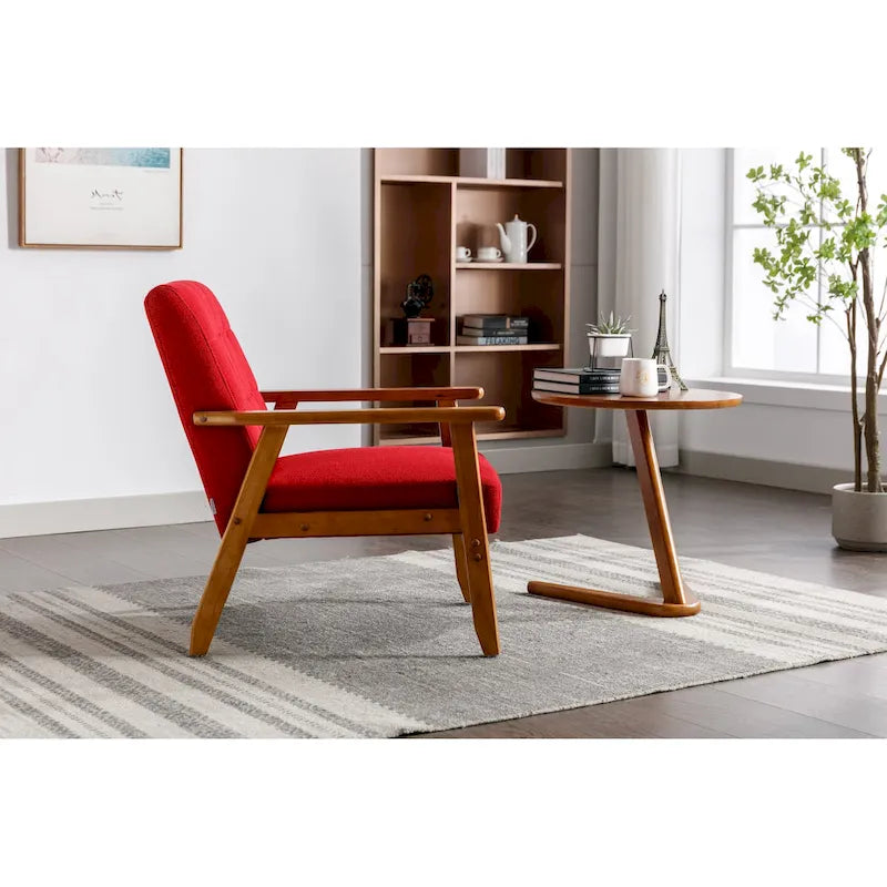 Leisure Accent Chairs Armchair with Solid Wood Armrest and for Living Room Bedroom chair
