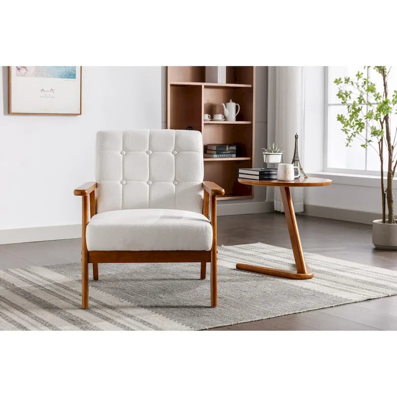 Leisure Accent Chairs Armchair with Solid Wood Armrest and for Living Room Bedroom chair