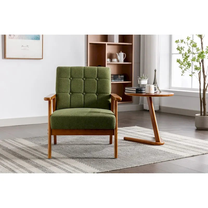 Leisure Accent Chairs Armchair with Solid Wood Armrest and for Living Room Bedroom chair