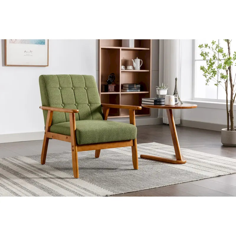 Leisure Accent Chairs Armchair with Solid Wood Armrest and for Living Room Bedroom chair