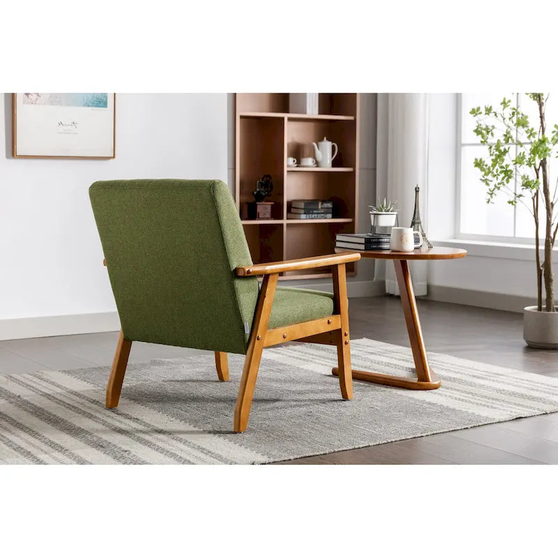 Leisure Accent Chairs Armchair with Solid Wood Armrest and for Living Room Bedroom chair