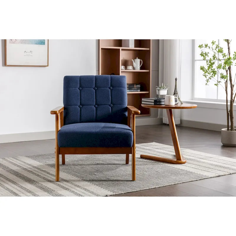 Leisure Accent Chairs Armchair with Solid Wood Armrest and for Living Room Bedroom chair
