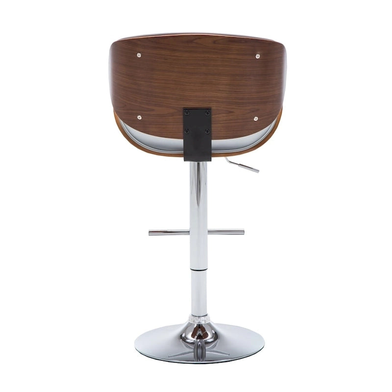 Moderner höhenverstellbarer Barhocker aus Walnussholz mit Drehfunktion