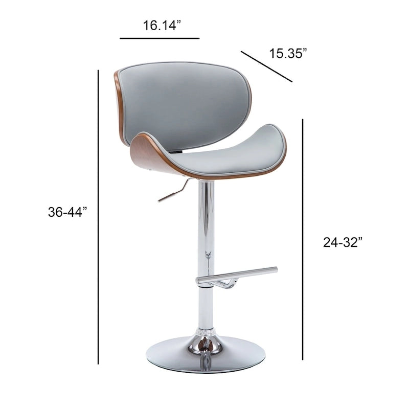 Moderner höhenverstellbarer Barhocker aus Walnussholz mit Drehfunktion