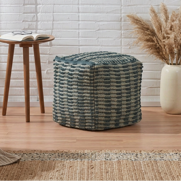 Wallsburg Boho Fabric Cube Pouf by Christopher Knight Home