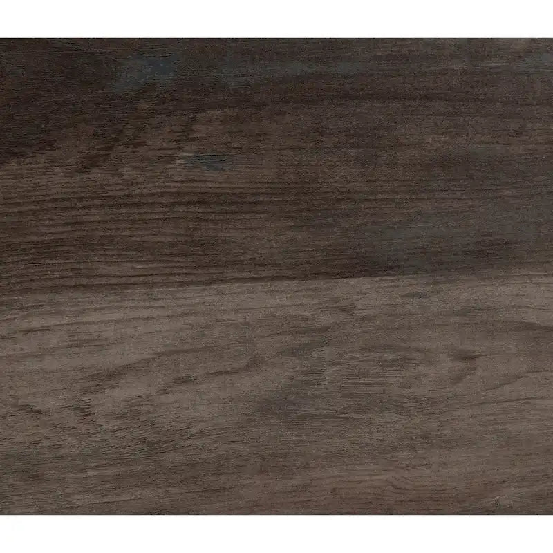 Dark Wood Top Side Table with Metal Base