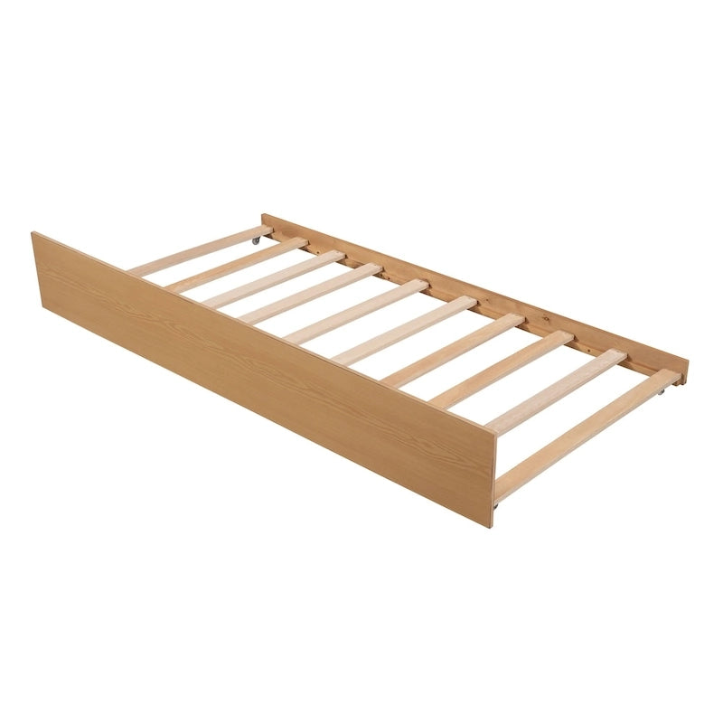 Hausbett aus Holz in Einzelbettgröße mit Ausziehbett in Einzelbettgröße (Natur)