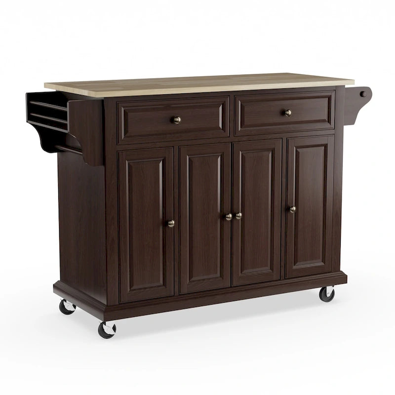 Isola da cucina in legno di mogano a grandezza naturale - 18d x 51.5w x 36h