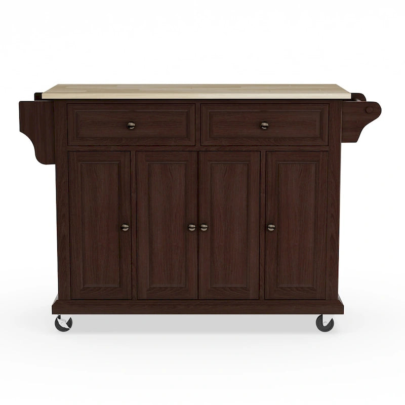 Full Size Mahogany Wood Kitchen Island - 18d x 51.5w x 36h
