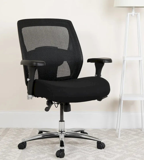 Ergonomischer Mesh-Bürostuhl für intensive Nutzung rund um die Uhr, für große und kräftige Personen, Belastbarkeit 500