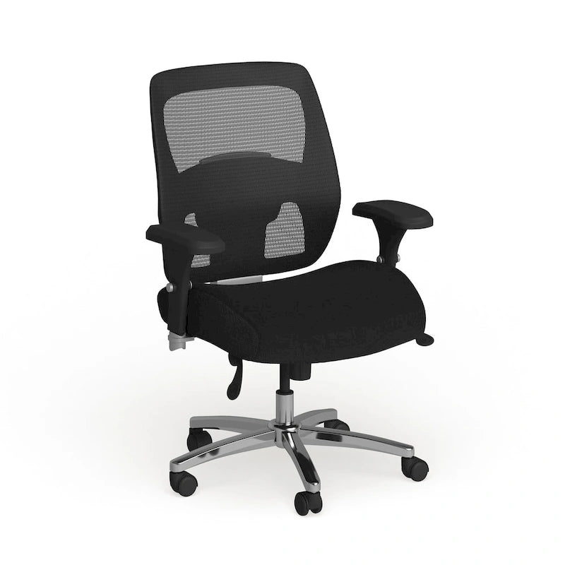 Ergonomischer Mesh-Bürostuhl für intensive Nutzung rund um die Uhr, für große und kräftige Personen, Belastbarkeit 500