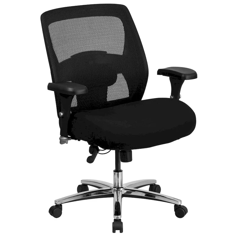 Ergonomischer Mesh-Bürostuhl für intensive Nutzung rund um die Uhr, für große und kräftige Personen, Belastbarkeit 500