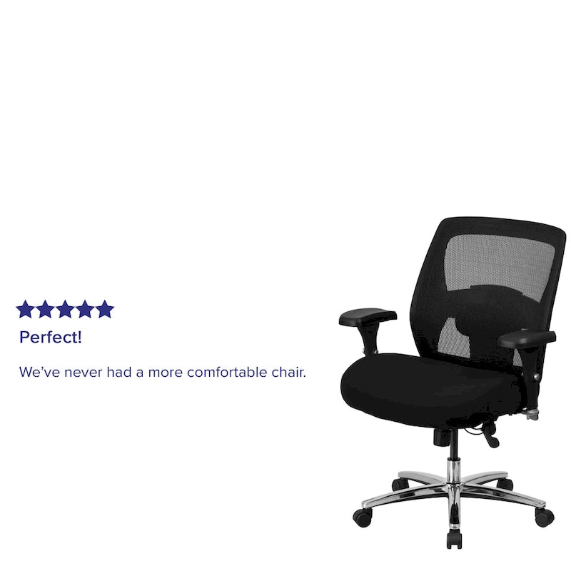 Ergonomischer Mesh-Bürostuhl für intensive Nutzung rund um die Uhr, für große und kräftige Personen, Belastbarkeit 500