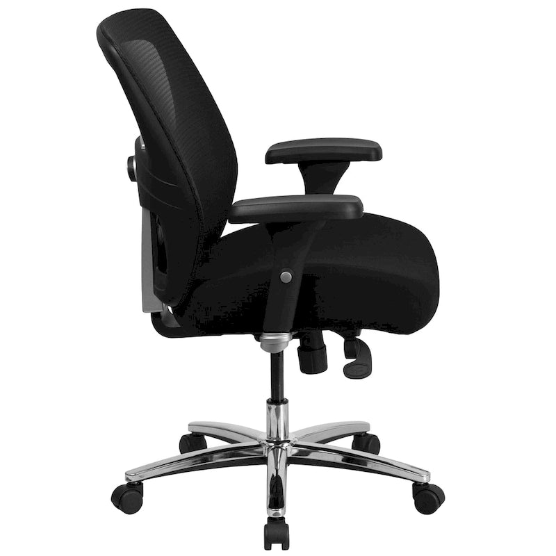 Ergonomischer Mesh-Bürostuhl für intensive Nutzung rund um die Uhr, für große und kräftige Personen, Belastbarkeit 500