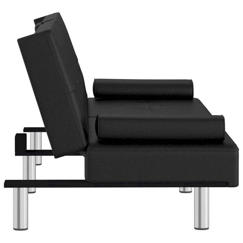 Ausklappbares Schlafsofa mit Getränkehaltern aus Kunstleder - 78.7 x 35 x 27.6
