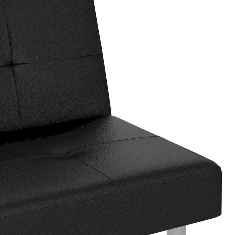 Ausklappbares Schlafsofa mit Getränkehaltern aus Kunstleder - 78.7 x 35 x 27.6