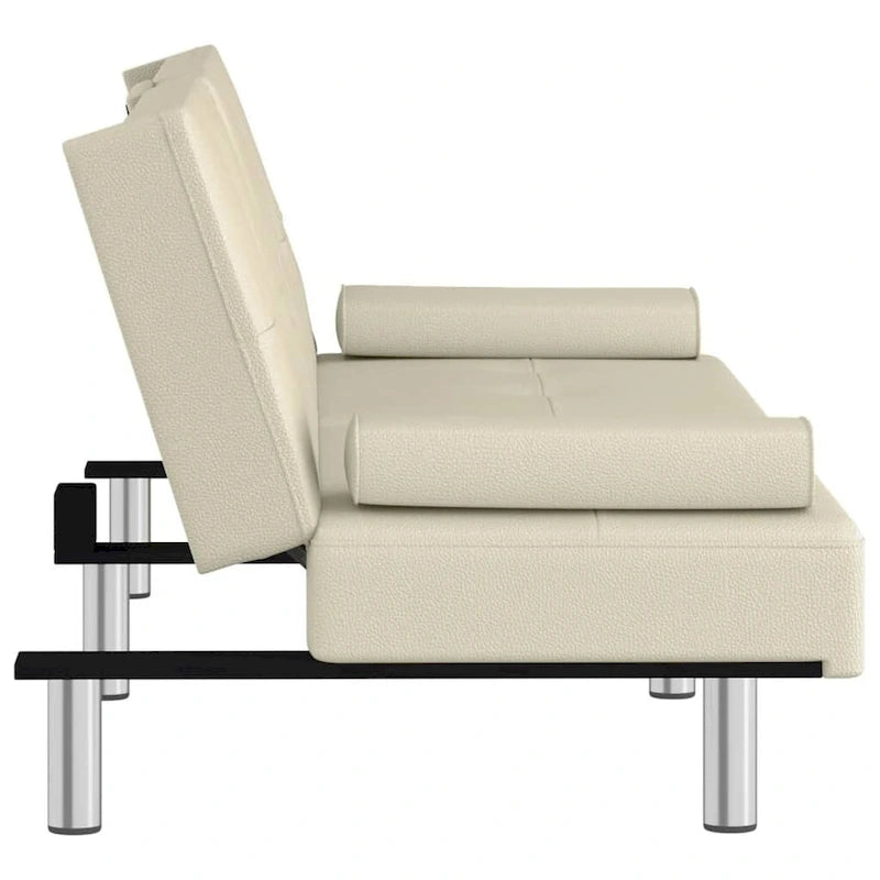Ausklappbares Schlafsofa mit Getränkehaltern aus Kunstleder - 78.7 x 35 x 27.6