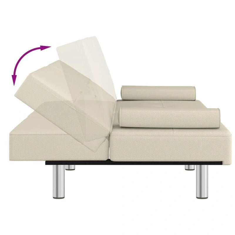 Ausklappbares Schlafsofa mit Getränkehaltern aus Kunstleder - 78.7 x 35 x 27.6