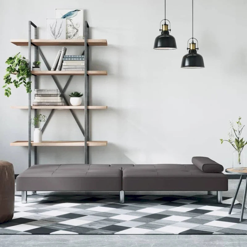 Ausklappbares Schlafsofa mit Getränkehaltern aus Kunstleder - 78.7 x 35 x 27.6