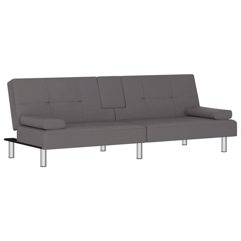 Ausklappbares Schlafsofa mit Getränkehaltern aus Kunstleder - 78.7 x 35 x 27.6