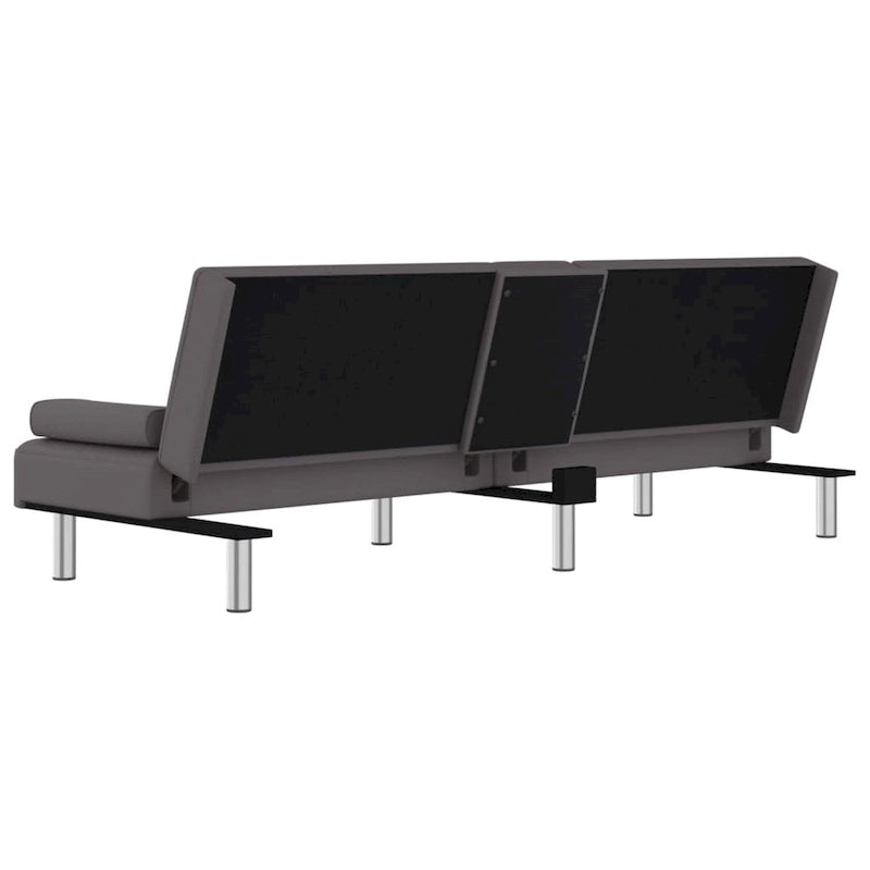 Ausklappbares Schlafsofa mit Getränkehaltern aus Kunstleder - 78.7 x 35 x 27.6
