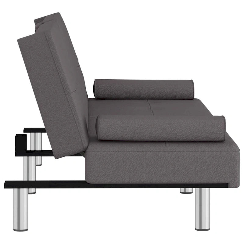 Ausklappbares Schlafsofa mit Getränkehaltern aus Kunstleder - 78.7 x 35 x 27.6