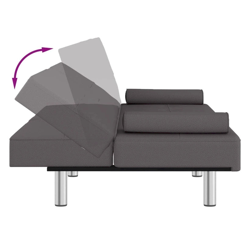 Ausklappbares Schlafsofa mit Getränkehaltern aus Kunstleder - 78.7 x 35 x 27.6