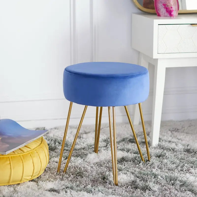 Fauteuil d’appoint ottoman rond doré pour le salon