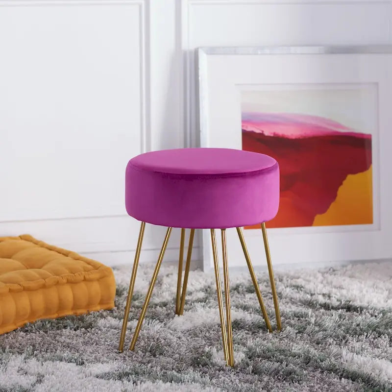 Fauteuil d’appoint ottoman rond doré pour le salon