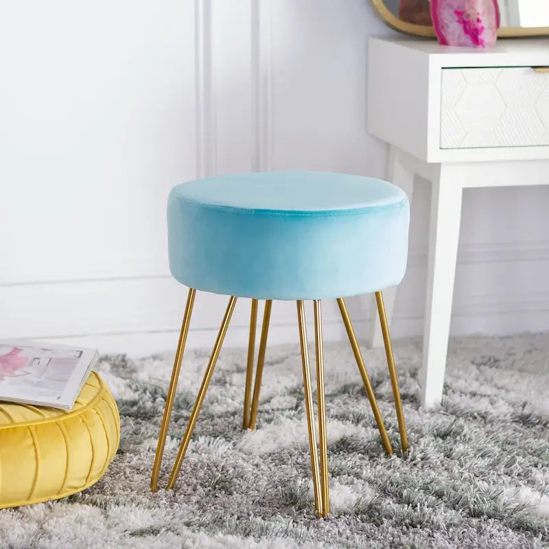 Fauteuil d’appoint ottoman rond doré pour le salon
