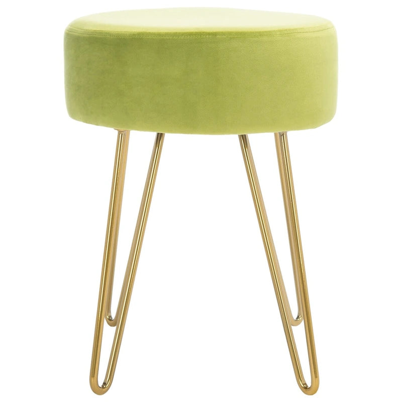 Silla otomana decorativa redonda dorada para sala de estar