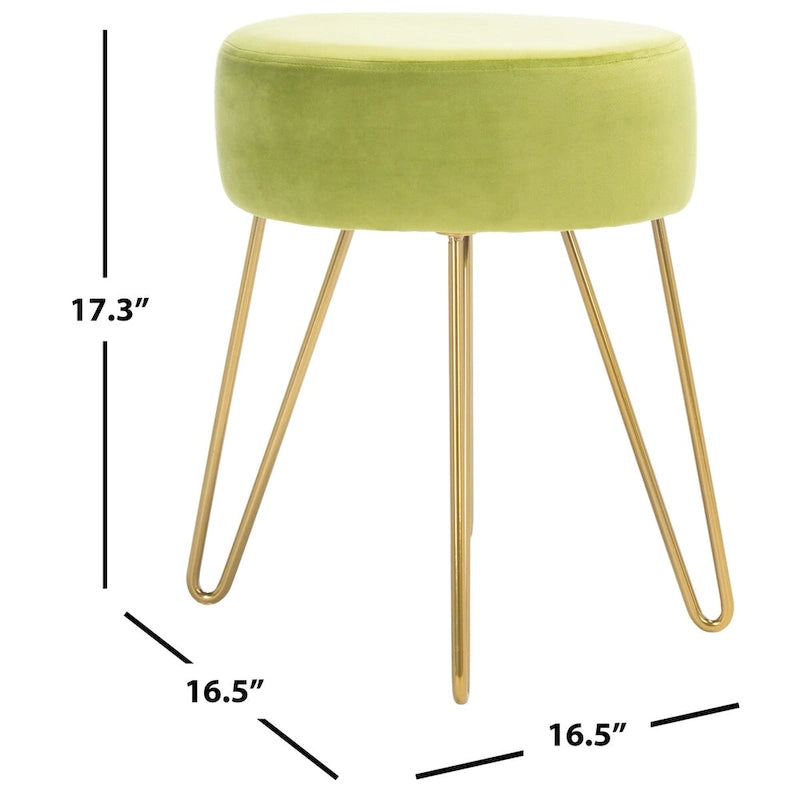 Silla otomana decorativa redonda dorada para sala de estar