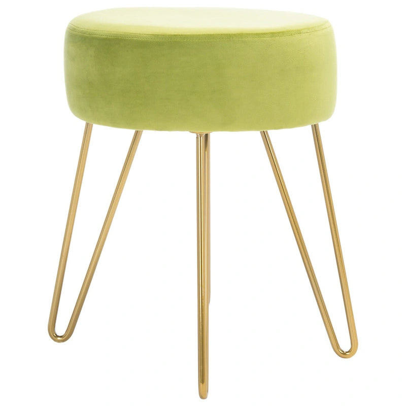 Silla otomana decorativa redonda dorada para sala de estar