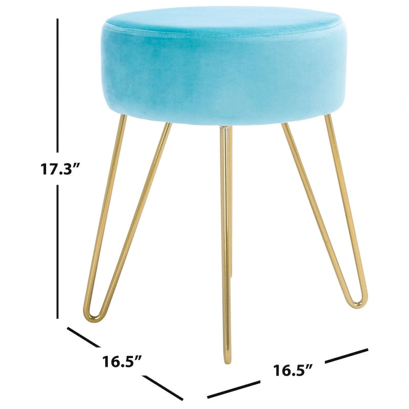 Silla otomana decorativa redonda dorada para sala de estar