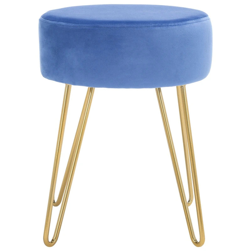 Silla otomana decorativa redonda dorada para sala de estar