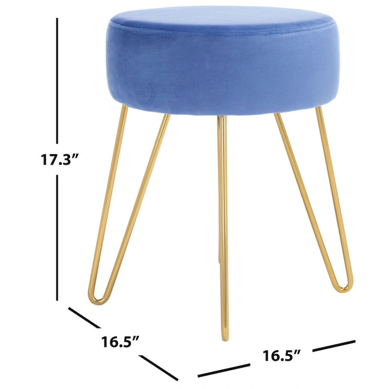 Silla otomana decorativa redonda dorada para sala de estar