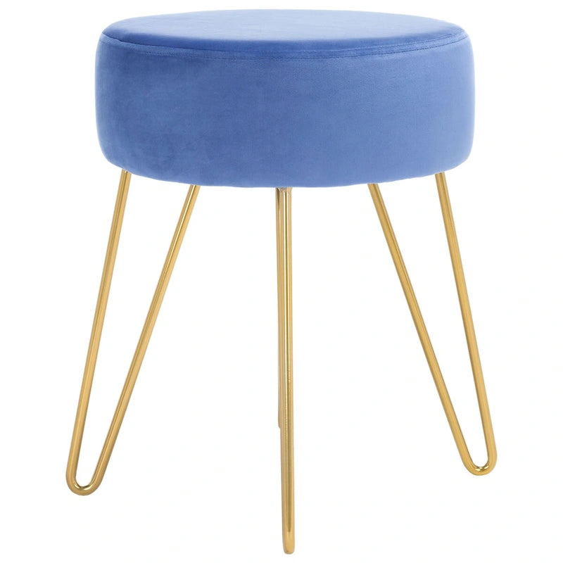 Silla otomana decorativa redonda dorada para sala de estar
