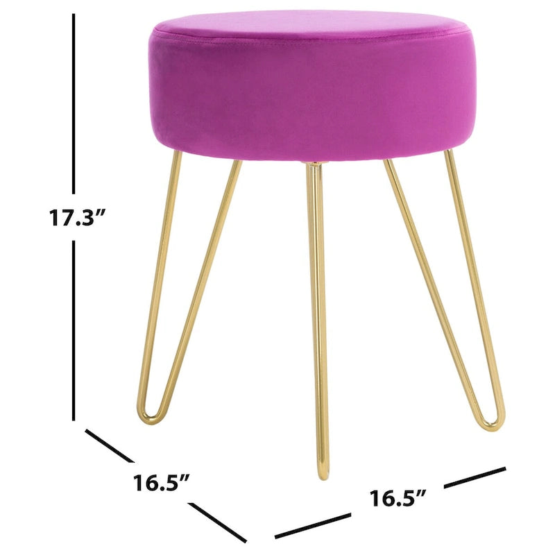 Silla otomana decorativa redonda dorada para sala de estar