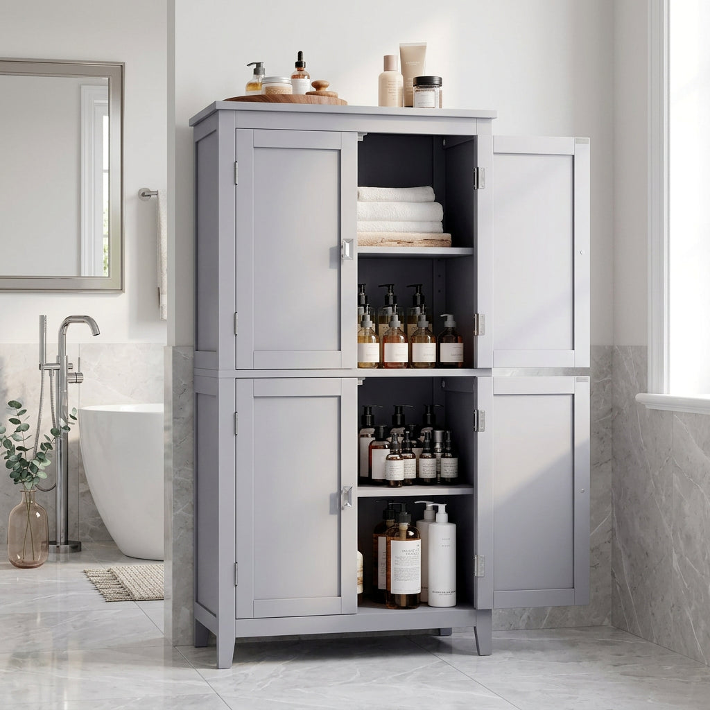 Bathroom Floor Storage Cabinet - 11.8D x 23.6W x 43.3H