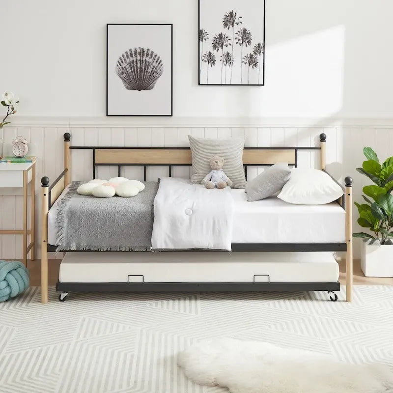 Metall-Tagesbett-Schlafsofa mit Ausziehbett