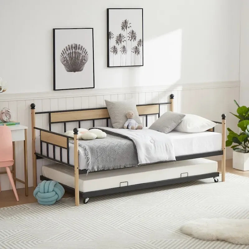 Metall-Tagesbett-Schlafsofa mit Ausziehbett